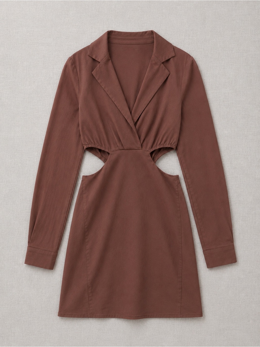 🌼2/30$ Love Tree Brown Long-Sleeve Cutout Midi Dress